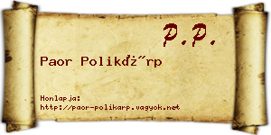 Paor Polikárp névjegykártya